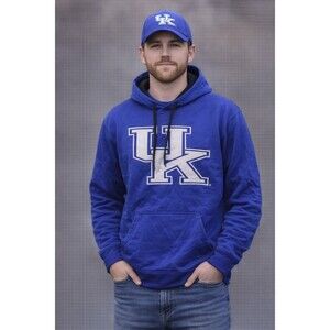 Kentucky Wildcats UK Hoodie Section 101 Majestic Pullover Sweatshirt M 38/40